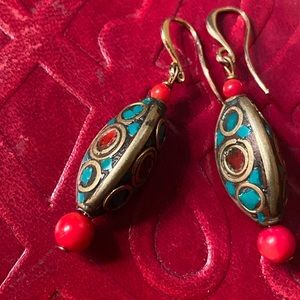 Turkish Delightful Turquoise and Carnelian earrings
